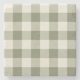 Classic Grönt Farmhouse Gingham Stil Stenunderlägg