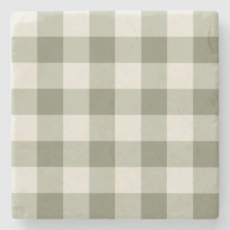 Classic Grönt Farmhouse Gingham Stil Stenunderlägg
