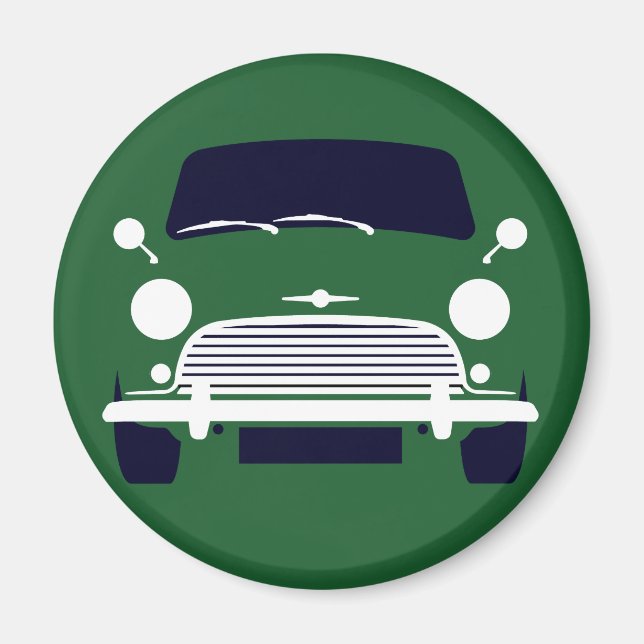 Classic Grönt Morris Mini Cooper Magnet (Framsidan)