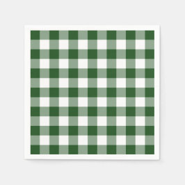 Classic Grönt White Gingham Check Mönster Pappersservett