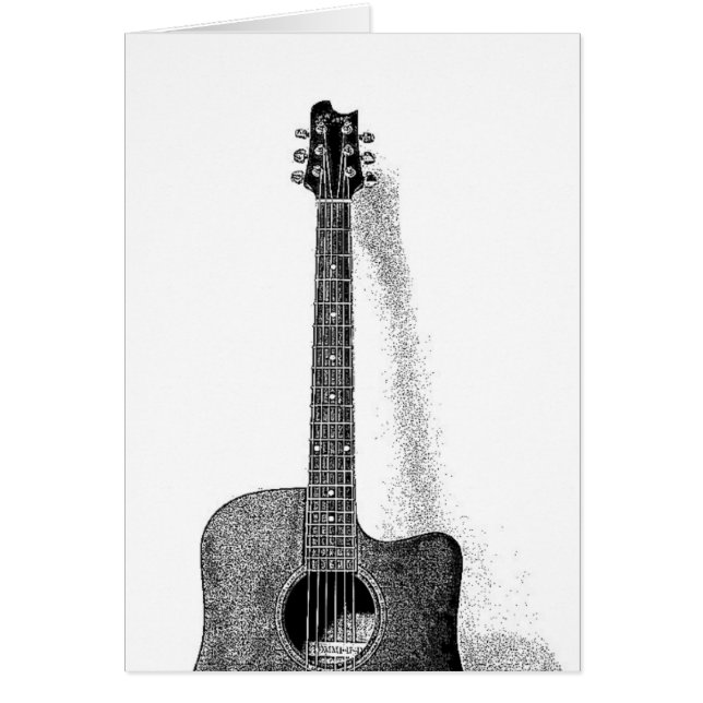 Classic Guitar Hälsningskort (Framsidan)