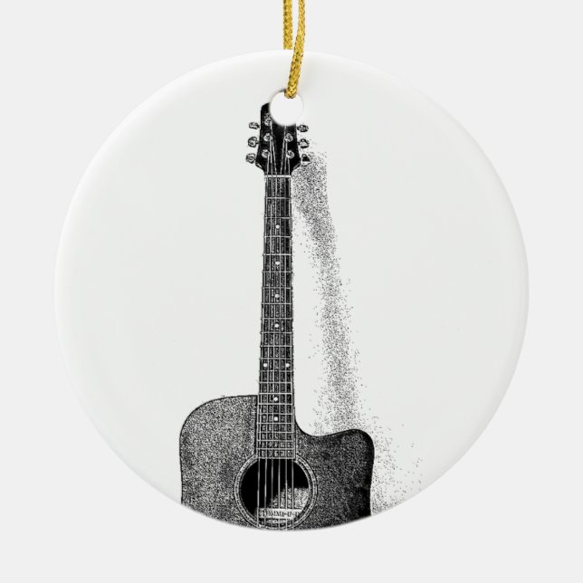 Classic Guitar Julgransprydnad Keramik (Framsidan)