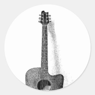 Classic Guitar Runt Klistermärke