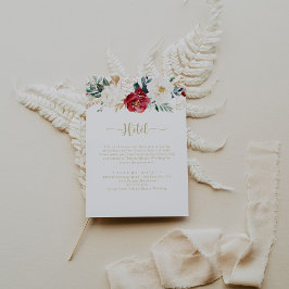 Classic Guld Burgundy White Blommigt Hotel Tilläggskort