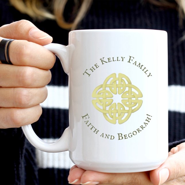 Classic Guld Celtic Kor Faith och Begorrah Kaffemugg (Skapare uppladdad)