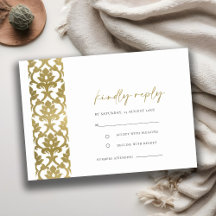 CLASSIC GULD DAMASK BLOMMÖNSTER BRÖLLOP OSA