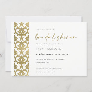 CLASSIC GULD DAMASK BLOMMÖNSTER MÖHIPPA INBJUDNINGAR