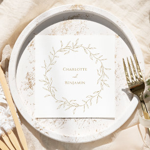 Classic Guld Greenery Bröllop Pappersservett
