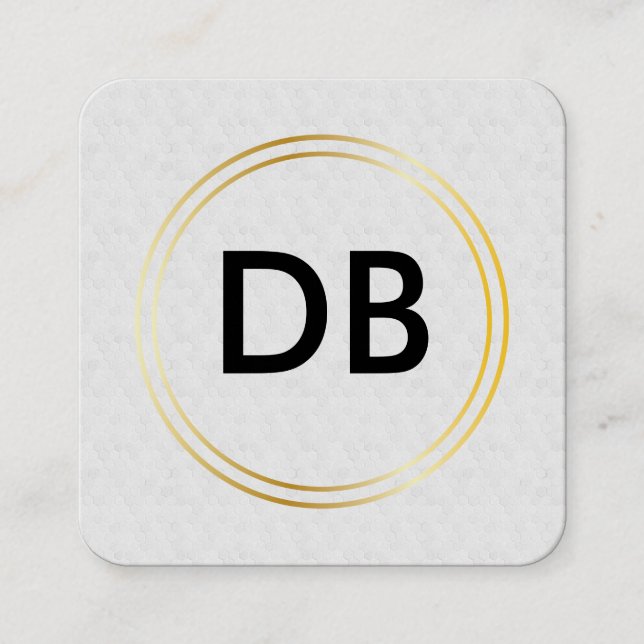 Classic Guld Lux Dubbla Ring Fyrkantigt Visitkort (Framsida)