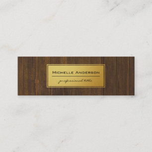 Classic Guld Rustic Wood Mini Visitkort