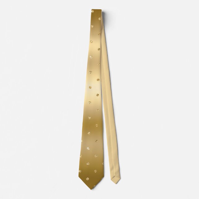 Classic Guld Shine Glitter Polka Party Neck Tie Slips (Framsida)