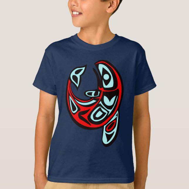 Classic Haida Orca Totem Tattoo Killer Whale Art T Shirt (Framsida)