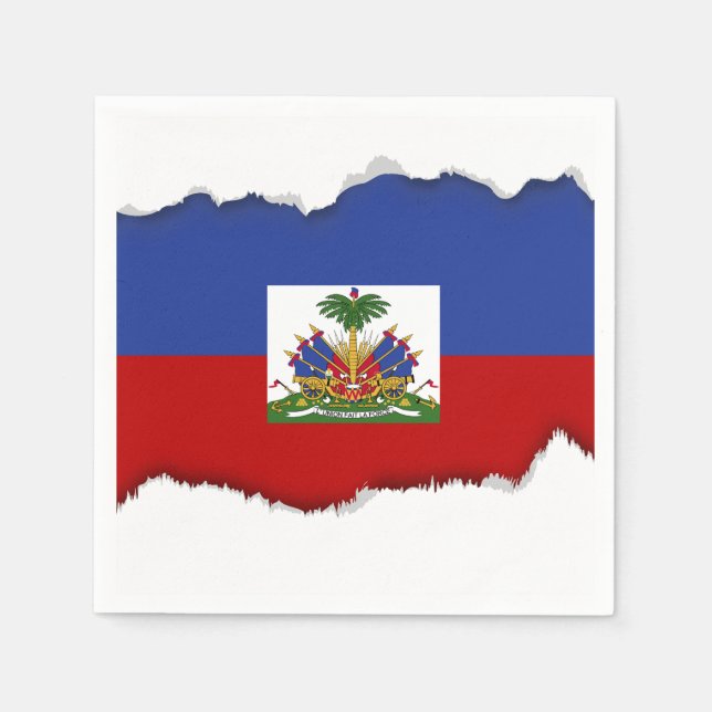 Classic Haitian Flagga Pappersservett (Framsidan)