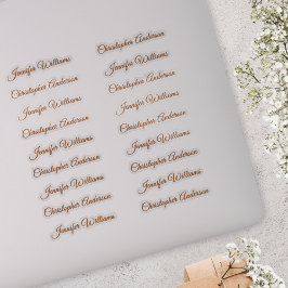 Classic Handwriting 18 Guest Names - Bronze Klistermärken