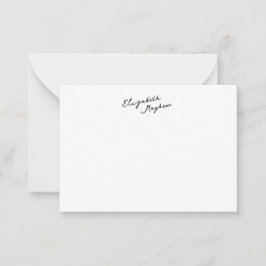 Classic Handwritten Name Monogram Flat Note Cards Anteckningskort