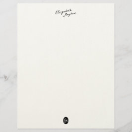 Classic Handwritten Name Monogram Letterhead Brevhuvud