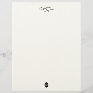 Classic Handwritten Name Monogram Letterhead Brevhuvud