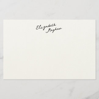 Classic Handwritten Name Monogram Stationery Brevpapper