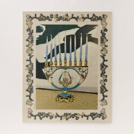Classic Hanukkah Menorah puzzle/ornate gräns Pussel