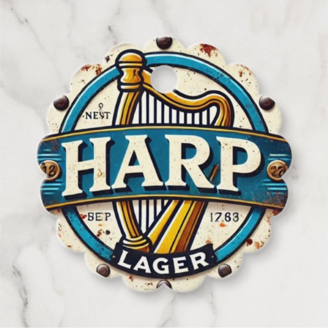Classic Harp Lager Beer Logo Round Gåvor Etiketter (Framsida)