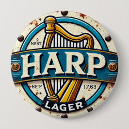 Classic Harp Lager Beer Logo Round Knapp