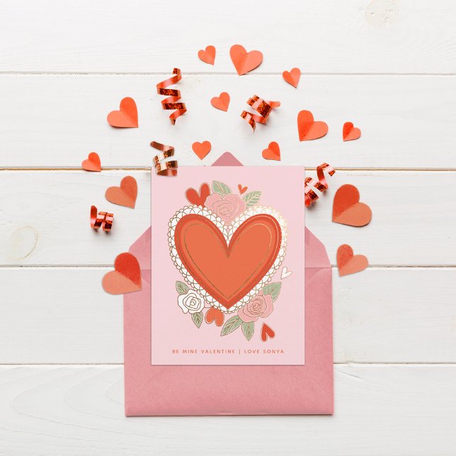 Classic Heart Valentine Anteckningskort (Skapare uppladdad)