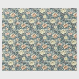 Classic Heirloom Flowers on Dusty Teal Presentpapper