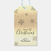 Classic Helgdag Snowflake Faux Guld Glitter