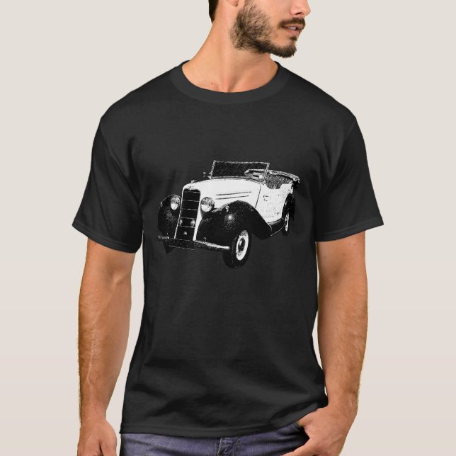Classic Hillman Tourer Sketch Art T Shirt (Framsida)