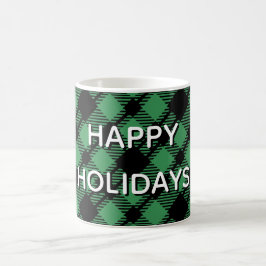 Classic Holiday Green Checkered Pattern Custom Kaffemugg