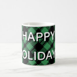 Classic Holiday Green Checkered Pattern Custom Kaffemugg