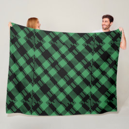 Classic Holiday Green Checkered Pattern  Fleecefilt