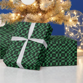 Classic Holiday Green Checkered Pattern  Presentpapper
