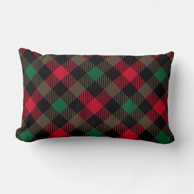 Classic Holiday Plaid – Cozy Christmas Pillow Lumbarkudde (Framsida)