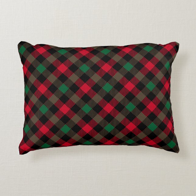Classic Holiday Plaid – Cozy Christmas Pillow  Prydnadskudde (Framsidan)