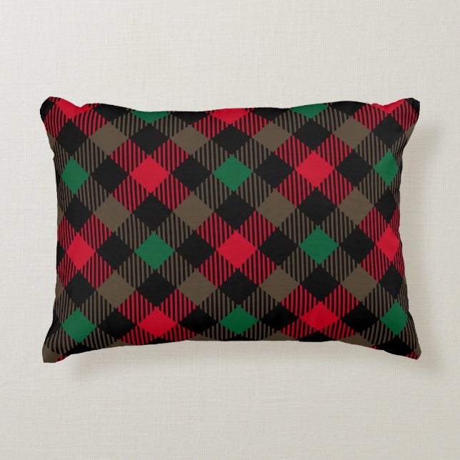 Classic Holiday Plaid – Cozy Christmas Pillow  Prydnadskudde (Framsidan)