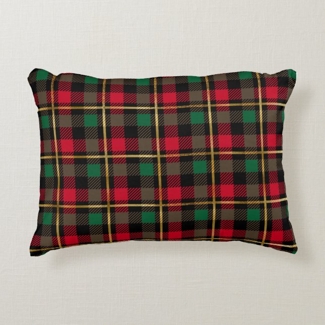Classic Holiday Plaid – Cozy Christmas Pillow  Prydnadskudde (Framsidan)