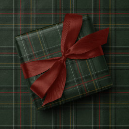 Classic holiday plaid hunter green Christmas Presentpapper