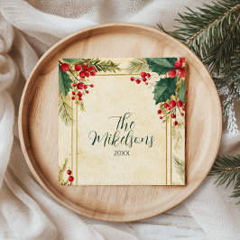 Classic Holly Berry jul Party Pappersservett