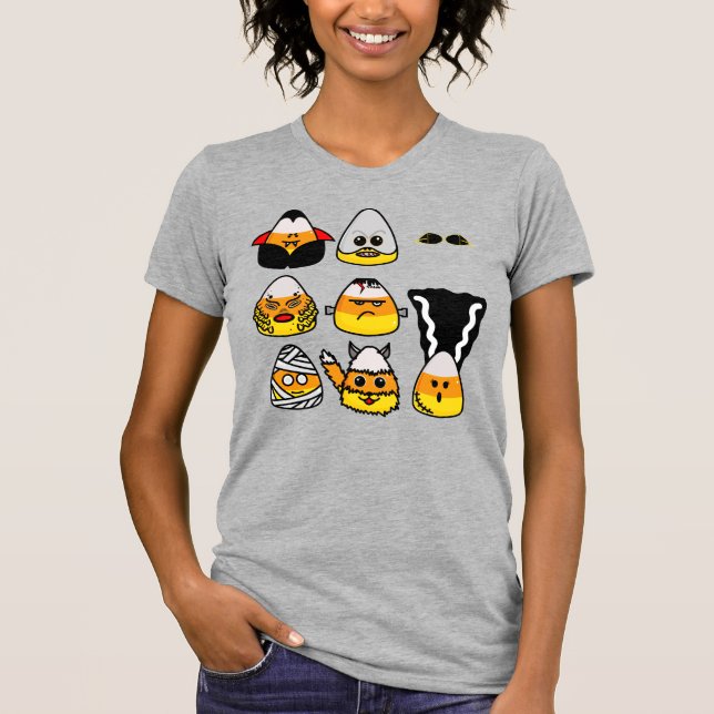 Classic Hollywood Monsters Candy corn T-Shirt (Framsida)
