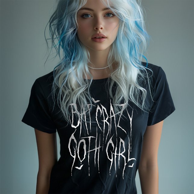 Classic Horror Gothic Fladdermus Crazy Typography  T Shirt (Skapare uppladdad)
