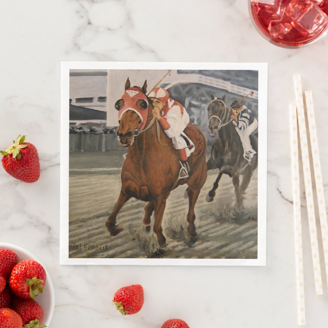 Classic Horse Tävling Tävling där Underdog vinner Pappersservett (Insitu)