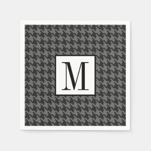 Classic Houndstooth Black Monogram Mönster Manar Pappersservett