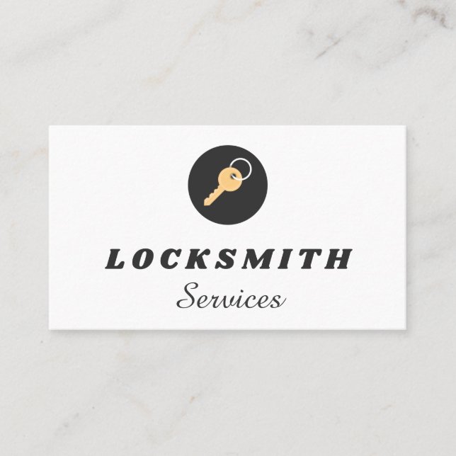Classic House Nyckel Logotyp Residential Locksmith Visitkort (Framsida)