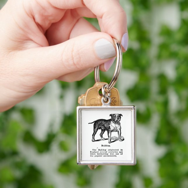 CLASSIC HUND BULLDOG Nyckelring (Hand)