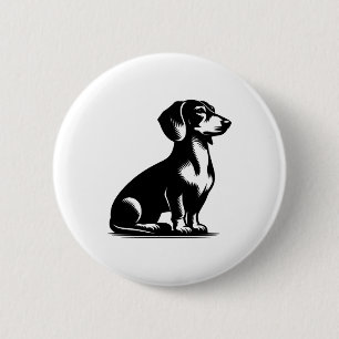 Classic Hunting Hund Vintage Dachshund Teckning Co Knapp