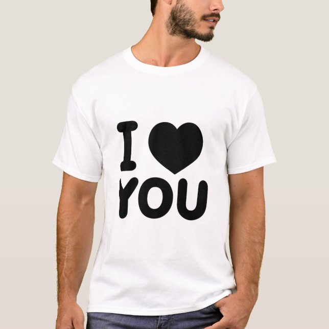 Classic "I Love You" Heart T Shirt (Framsida)