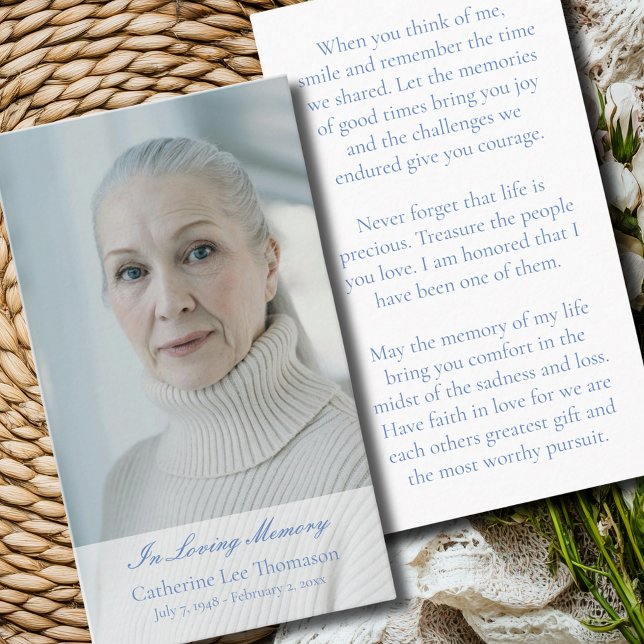 Classic In Loving Memory Photo Prayer Cards Visitkort (Classic In Loving Memory Photo Prayer Cards
)