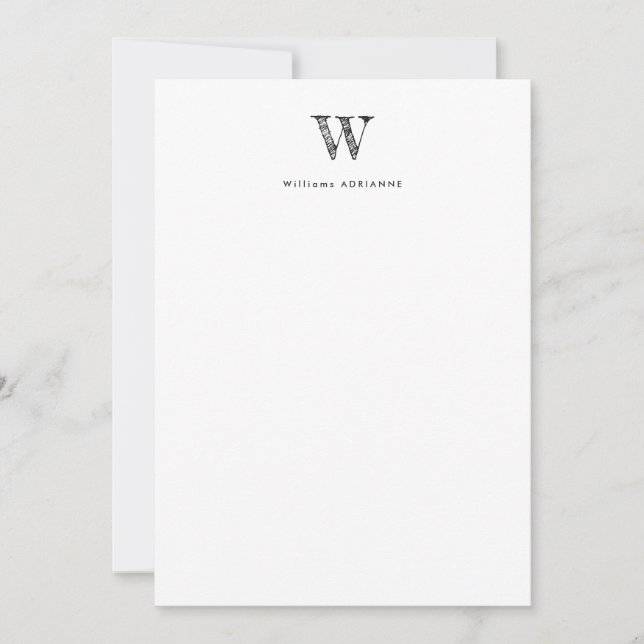 Classic Initial Notecard Inbjudningar (Framsida)