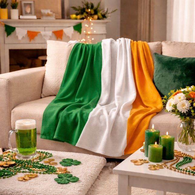 Classic Irish Tricolor Inspired  Fleecefilt (Skapare uppladdad)